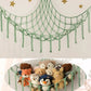 1PCS Pink Stuffed Animal Storage Hammock – Corner Net Organizer for Toys Boho Nursery Decor for Teen Girls Room