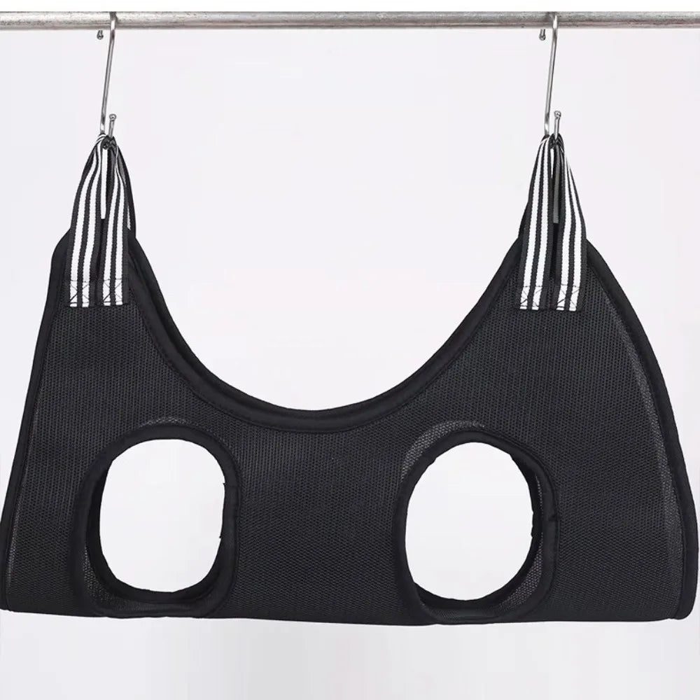 Hanging Pet Beauty Hammock Anti Bite Anti-Scratch Pet Hammock Restraint Bag with Hooks Breathable Cat Grooming Hammock