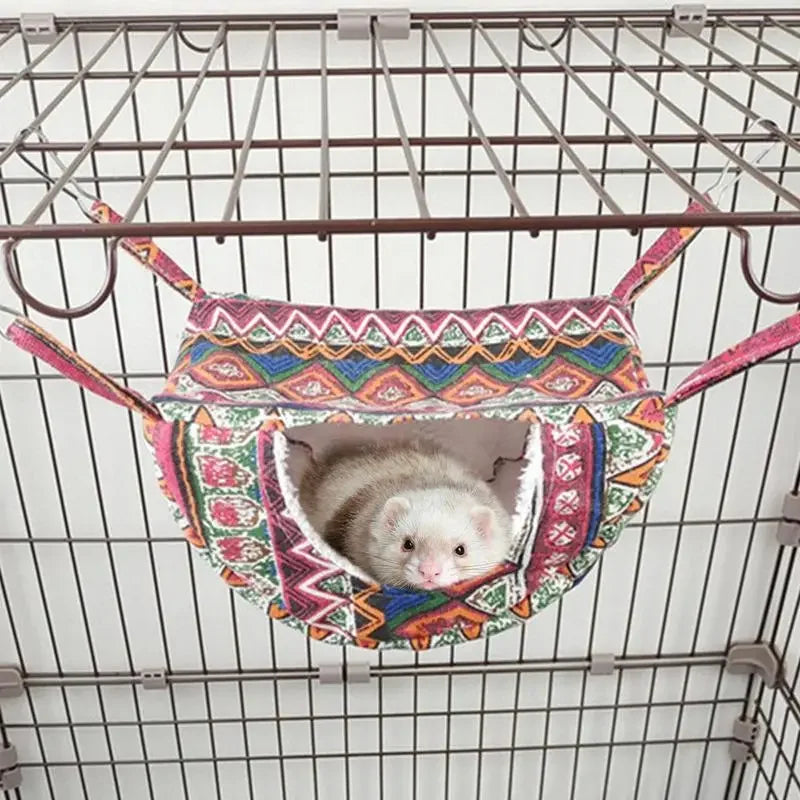 Warm Guinea Pig Hammock for Pets Play and Rest Small Animal Bed Cage for Chinchilla Parrot Sugar Glider Ferrets Hamster Sleeping