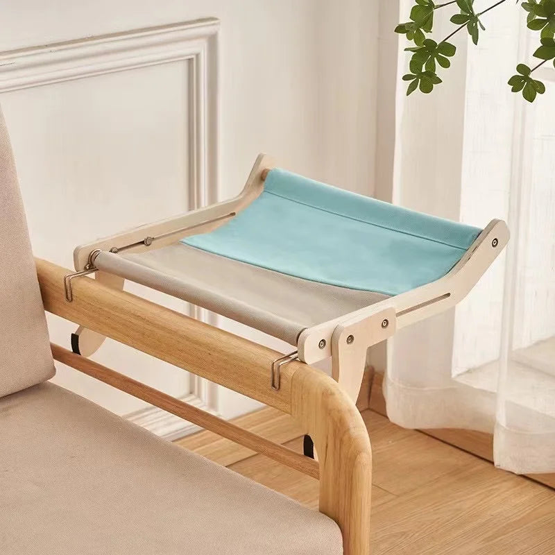 Solid Wood Window Hammock Nest Pet Bed Luxury Four Seasons Universal Cat Housing with High Durability and Comfort for Balcony