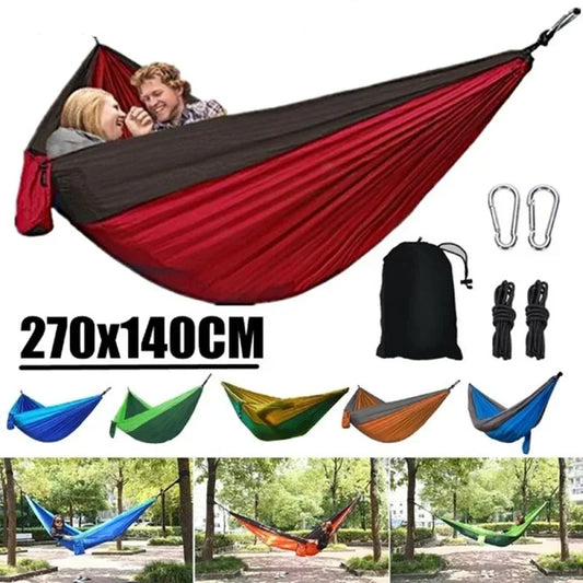 Double-person anti-rollover nylon hammock swing outdoor hammock camping parachute fabric hammock