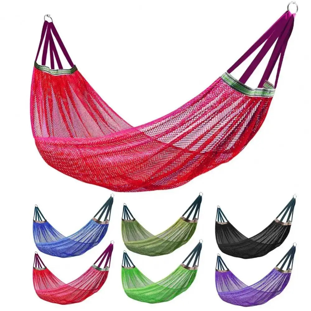 Sturdy Portable Mesh Hammock Cooling Breathable Ice Silk Hanging Bed Foldable Large Load-bearing Outdoor Camping Swing Backyard