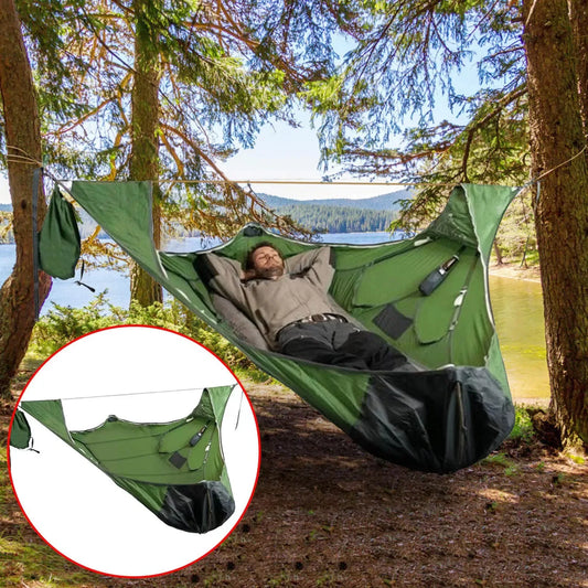 Yard Hammock Outdoor Swing Camping Hammock Survival Sleeping Bag with Mosquito Anti-Mosquito Anti-Insect Portable Hammocks