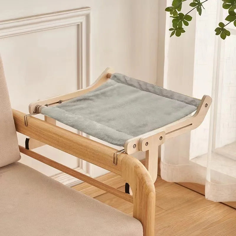 Solid Wood Window Hammock Nest Pet Bed Luxury Four Seasons Universal Cat Housing with High Durability and Comfort for Balcony