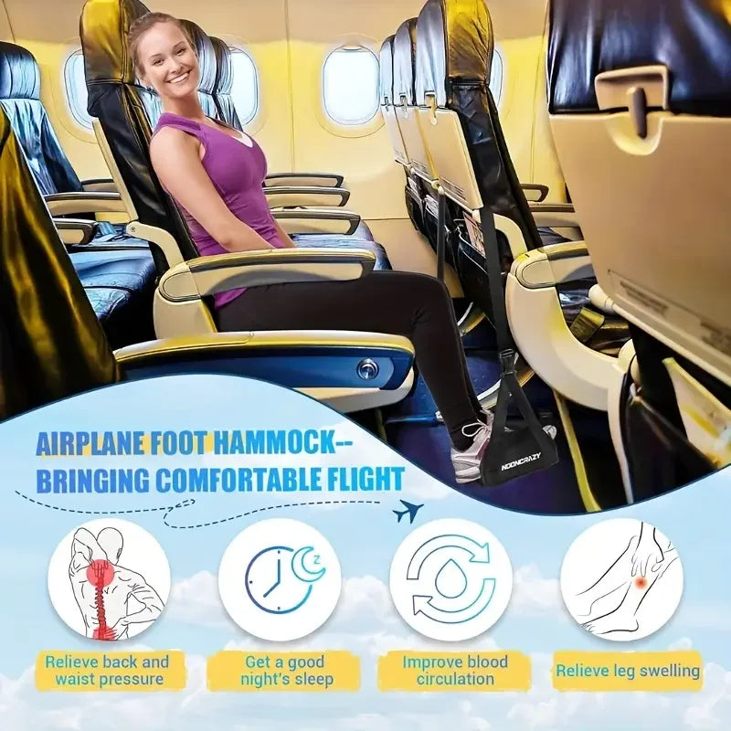 1/3PCS Travel Footrest Hammock Portable Leg Rest for Office Airplane and Train Comfortable Foot Strap Travel Essential
