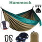 Single Person Portable Outdoor Camping Hammock With Nylon Color Matching Hammock High Strength Parachute Fabric Hanging Bed