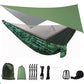 Camping Hammock with Rain Fly Tarp and Mosquito Net Tent Tree Straps Portable Single Double Nylon Parachute Hammock for Travel