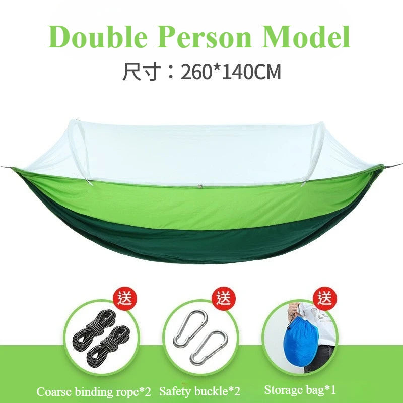 Outdoor Camping Hammock with Mosquito Net Swing Sleeping Hammock Camping Stuff Hanging Sleeping Hammock with Storage Bag