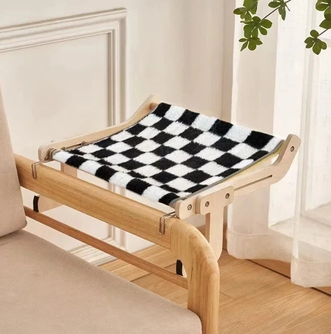 Solid Wood Window Hammock Nest Pet Bed Luxury Four Seasons Universal Cat Housing with High Durability and Comfort for Balcony