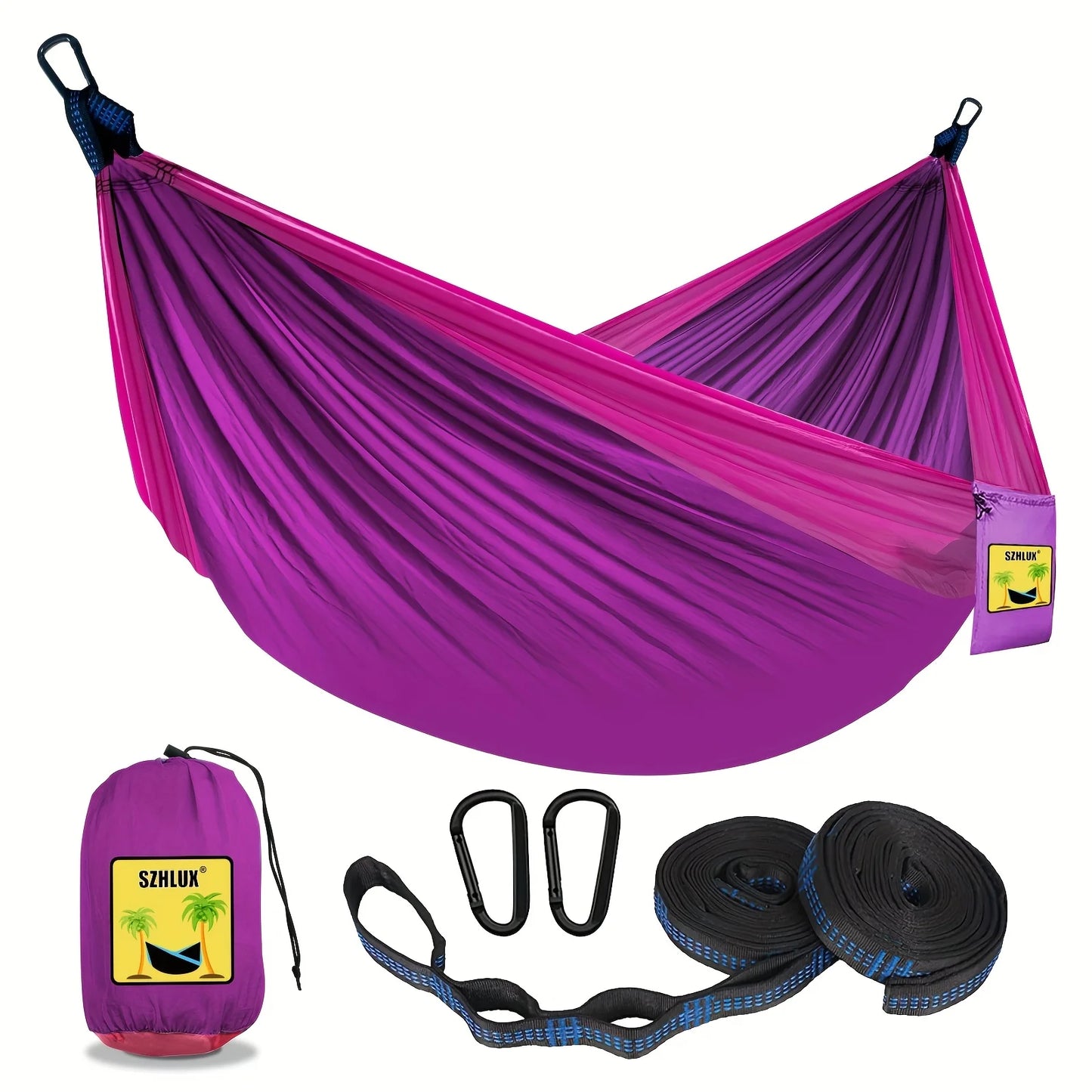270cm Outdoor Camping Hammock Nylon Parachute Fabric Single Person Portable Hanging Bed Camping Hiking Garden Hammock