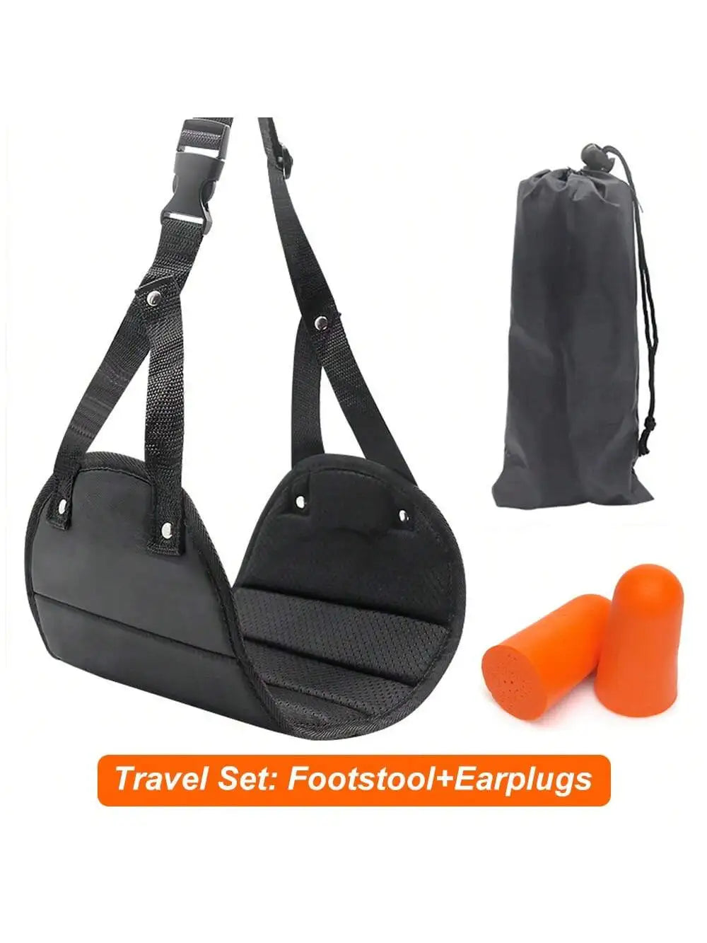 Travel Rest Hanging Footstool with Adjustable Straps Multifunctional Portable Hammock Footrest for Home Office Outdoor Airpalne