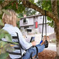 Travel Rest Hanging Footstool with Adjustable Straps Multifunctional Portable Hammock Footrest for Home Office Outdoor Airpalne
