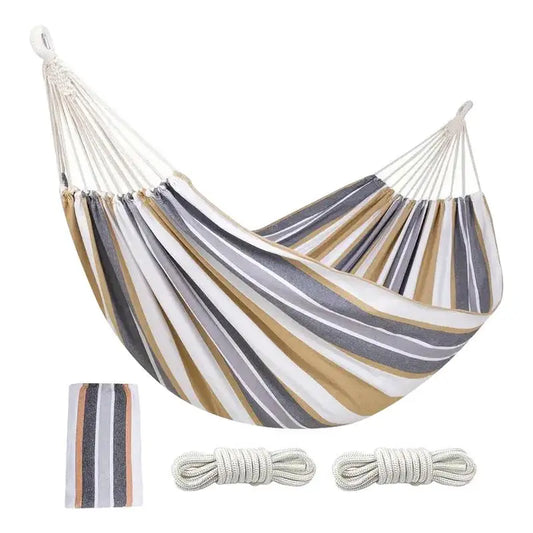 Hammocks For Outside Two-Person Tree Hammock Striped Tree Hammock Thickened Kids Camping Swing With Organizer Bag For Indoor