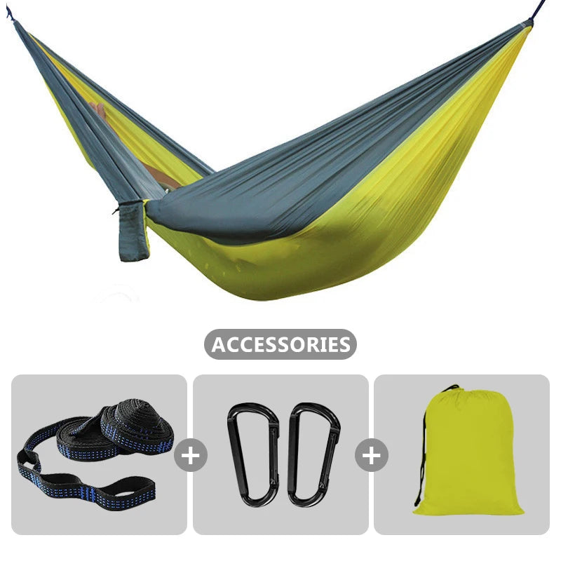 Camping Hammock 260x140cm Double Portable Hammock with 2 Tree Straps Lightweight Hammocks for Travel Beach Backyard Patio Hiking