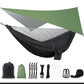 Camping Hammock with Rain Fly Tarp and Mosquito Net Tent Tree Straps Portable Single Double Nylon Parachute Hammock for Travel