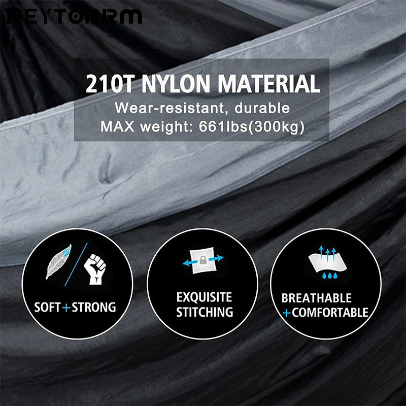 Camping Hammock 260x140cm Double Portable Hammock with 2 Tree Straps Lightweight Hammocks for Travel Beach Backyard Patio Hiking