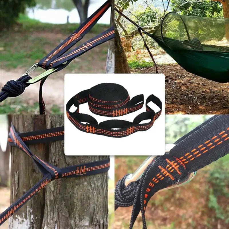 2pcs Hammock Straps Special Reinforced Polyester Straps 5 Ring High Load-Bearing Barbed Hammock Straps For Outdoor Camping