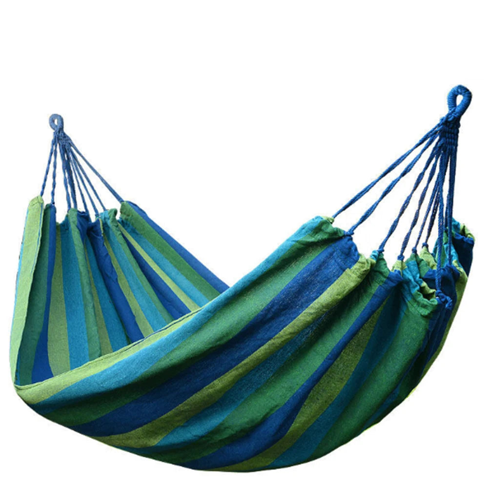 2025 New Portable Hammock Outdoor Hammock Garden Sports Home Travel Camping Swing Canvas Stripe Hang Bed Hammock