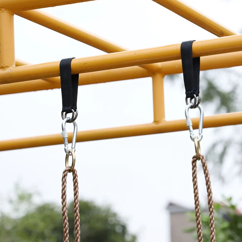 Premium 2-Set Hammock Swing Hanging Belt with Durable Steel Alloy Hooks for Outdoor Activities