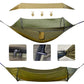 Double Hammock Outdoor Anti-Rollover with Mosquito Net Portable Nylon Camping Swing Bed & Sun Shelter for Backyard/Beach/Travel