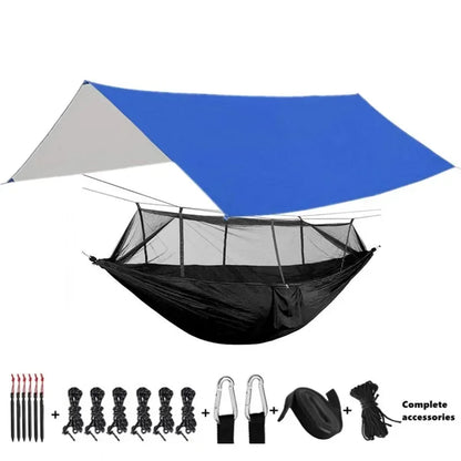 Camping Hammocks and Accessories Including Hammock with Mesh Rain Fly Tarp Tree Straps for Outdoor Use Hiking Backpacking Travel