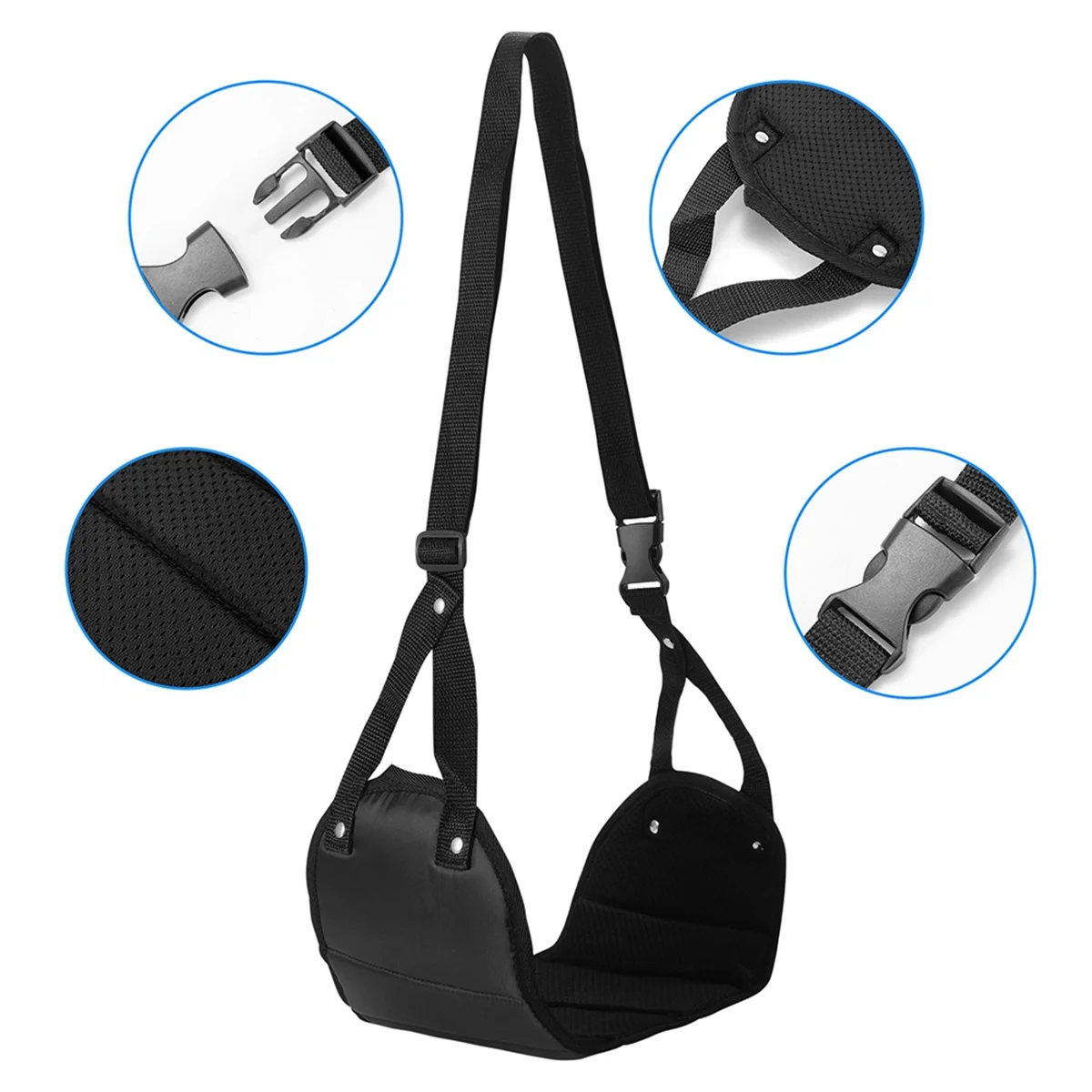ABFA Office Pain Relief Foot Hammock Travel Foam Flight Airplane Adjustable Pillows Portable Footrest Leg Hammock Folding