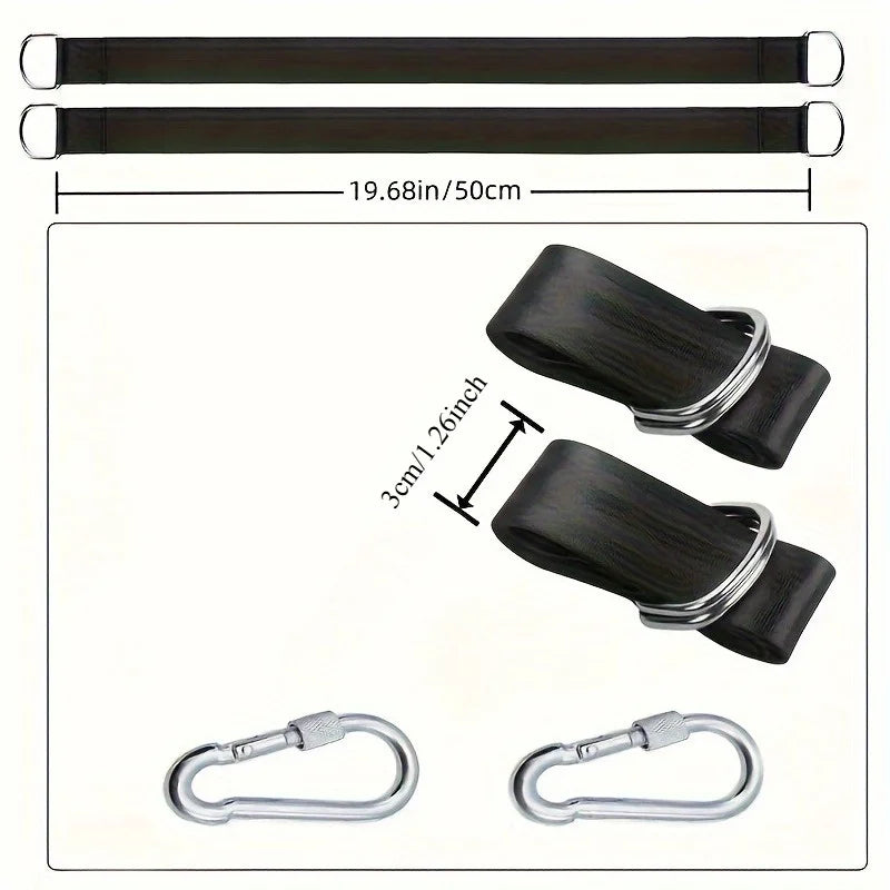 4pcs/set Durable Camping Hammock Slings Featuring Safety Locks, For Various Outdoor Swing Hammock Accessories in Amusement Parks