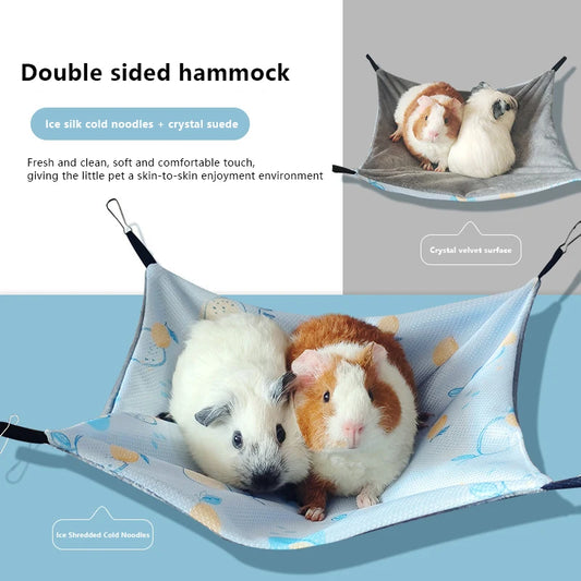 Lovely Hamster Hangable Hammock Single Layer Breathable Hammock Creative Cartoon Skin-Friendly Hammock Small Pet Supplies