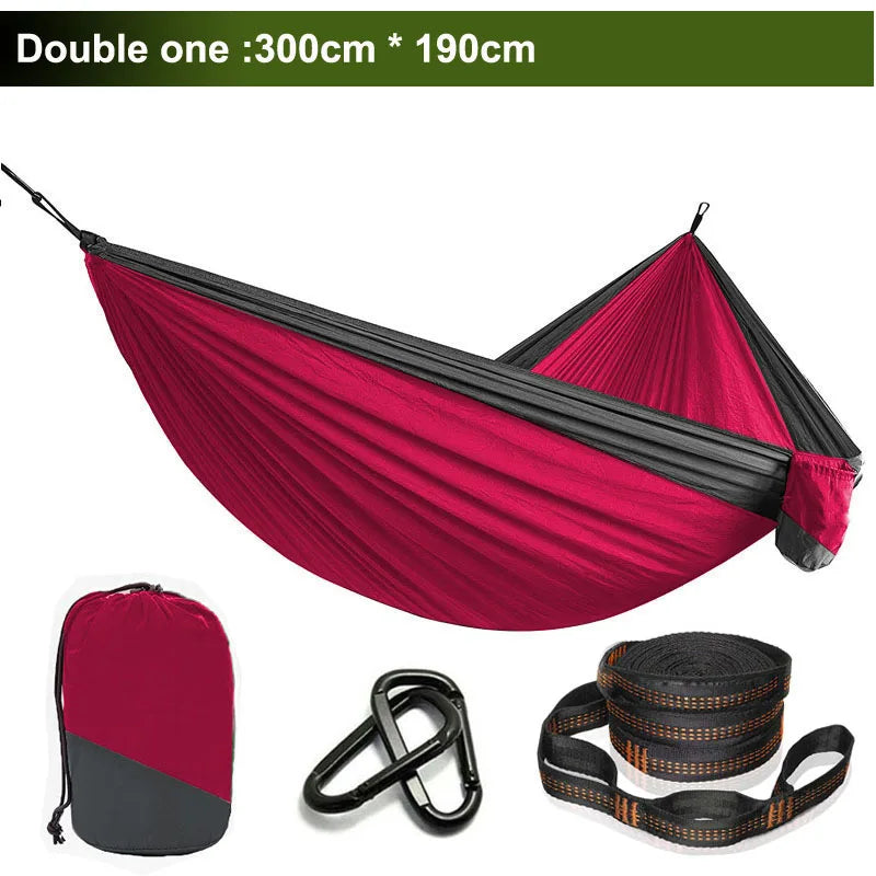 Camping hammocks with double and single portable hammocks with straps lightweight nylon parachute hammocks suitable for outdoor