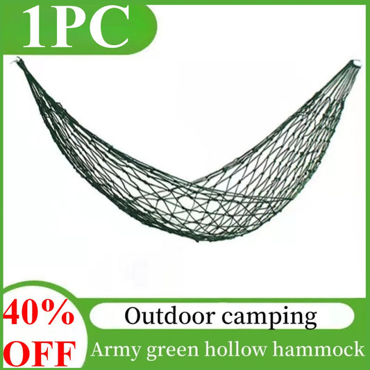 Nylon Rope Meshy Hammock For Outdoor Sleeping Net Bed Portable Outdoor Green Yard Sport Camping Hammock Hanging Bed