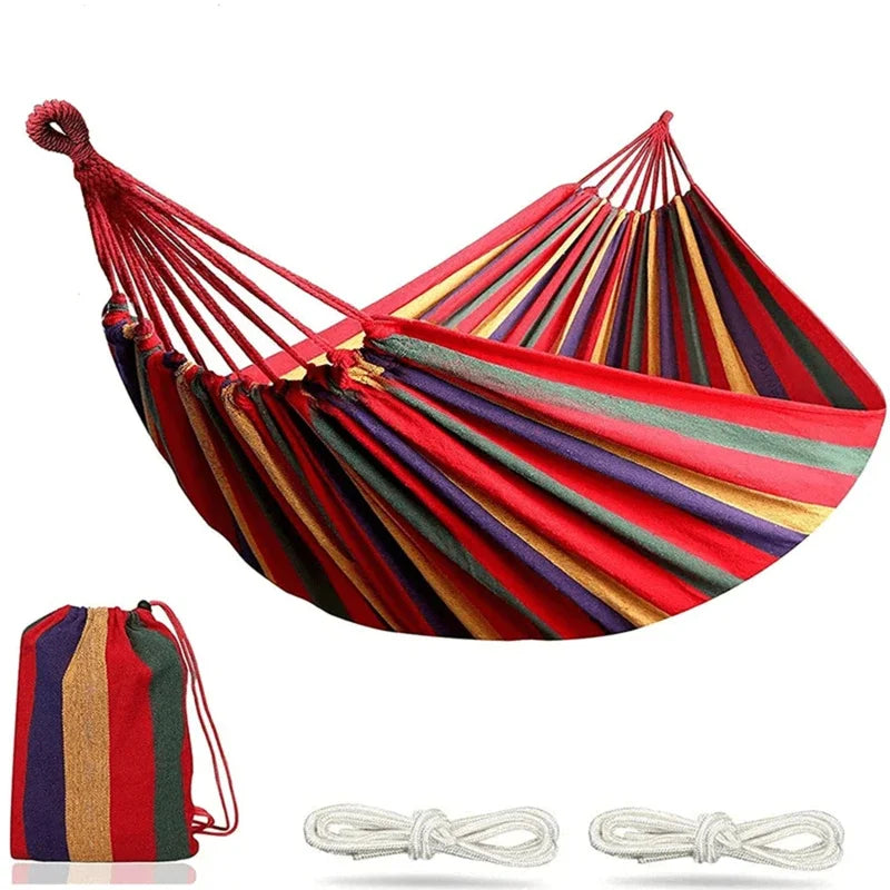 Outdoor Portable Swing Hammock – Thick Canvas Design for Camping, Lounging & Sleeping