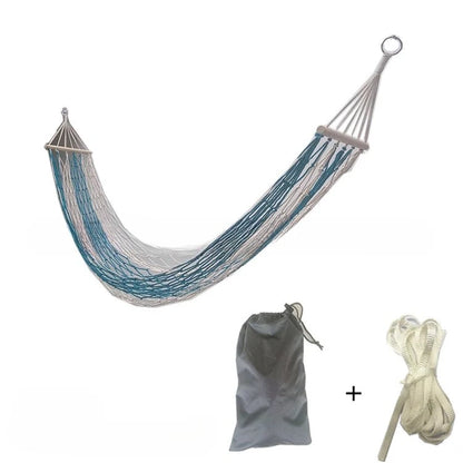 Anti-turnover Cotton Mesh Hammock Outdoor Camping Mesh Hammock Short Stick Leisure Mesh Pocket Hammock