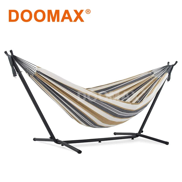 Outdoor Backyard Garden Double Hammock with Stand