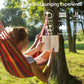 New Outdoor Canvas Hammock Camping Swing Hammock with Tree Ropes Load-bearing Up To 200kg Perfect for Garden Patio Backyard