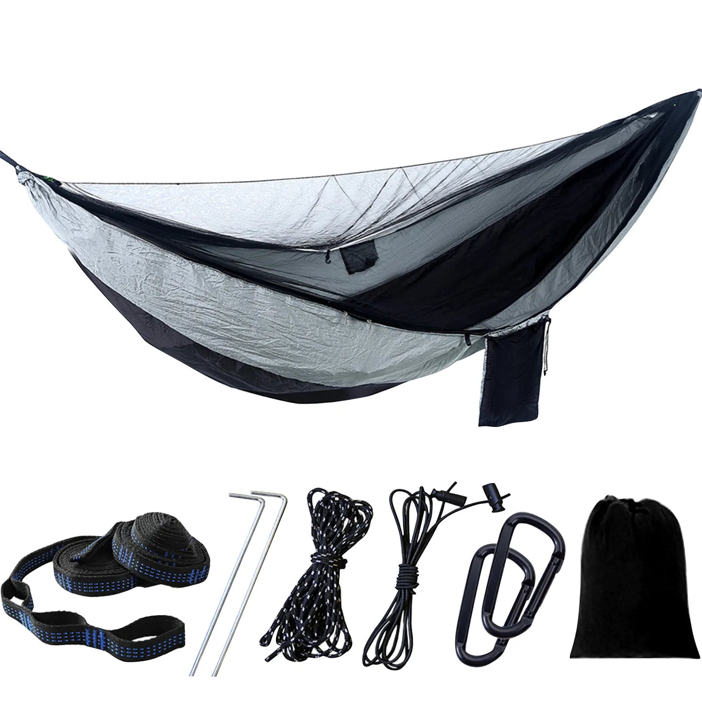 Camping Hammocks With Mosquito Net Double Single Portable Hammocks Tent With 2 Tree Straps Outdoor Travel Camping Accessories