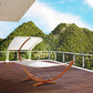 Outdoor Hammock With Stand & Accessories, Heavy Duty Wooden Frame, Extra Large Sun Shade Canopy