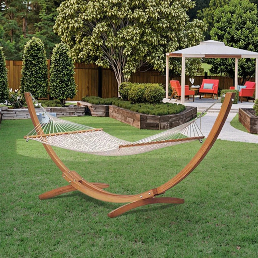 Solid Outdoor Wood Canvas Hammock For Garden Patio Leisure Balcony Home Cradle Hanging Basket-for Outdoor Furniture