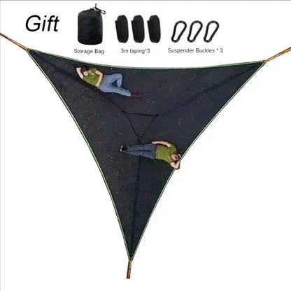 Outdoor Camping Hanging Portable Bed Triangle Hammock Portable Multi Person Aerial Mat  travel Convenient Sleep Hammock bed