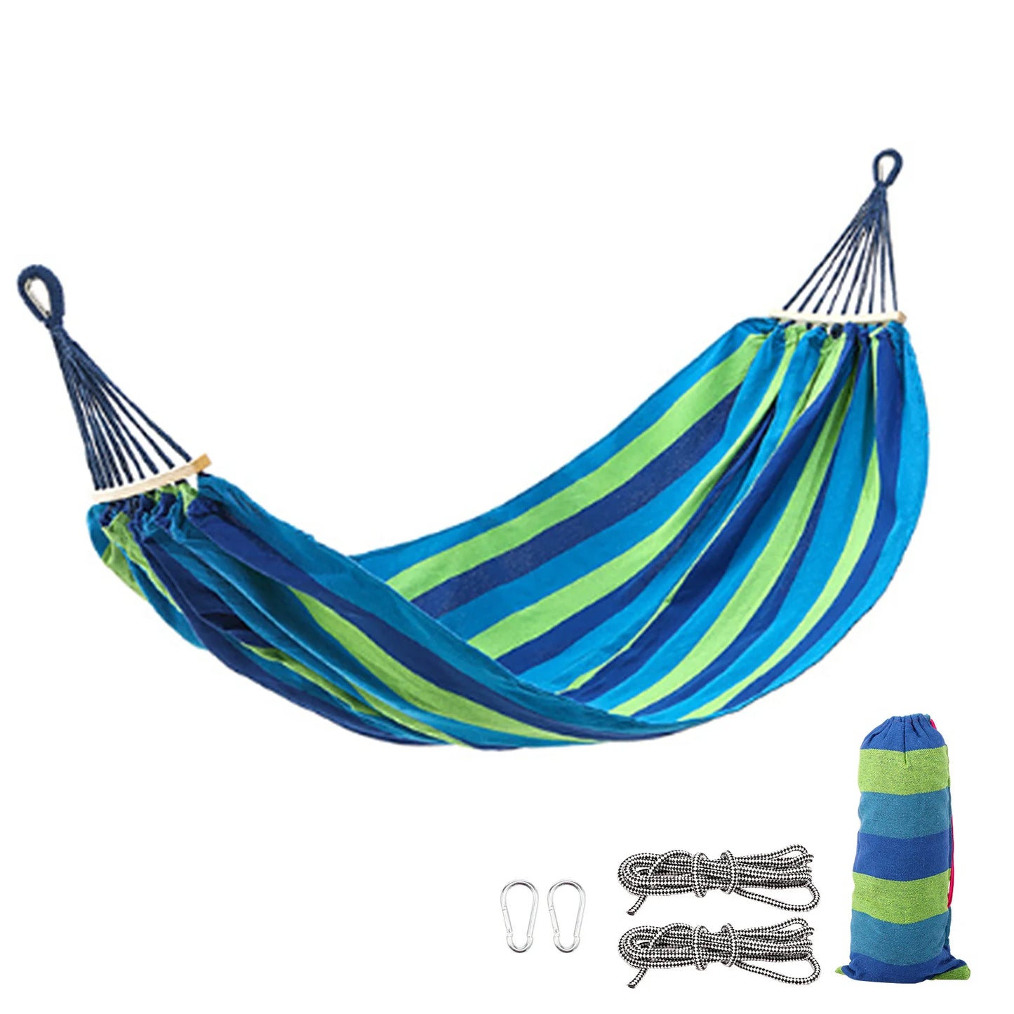 Outdoor Hammock Camping Swing Large Canvas Three Person Hammock Portable for Picnic Beach Backyard Balcony Patio