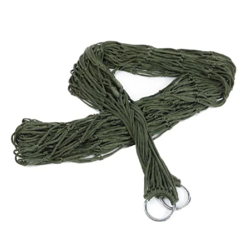 Portable Outdoor Sport Hammock Simple Camping Hammock Mesh Net for Garden Beach Yard Travel Garden Swing Hanging Bed
