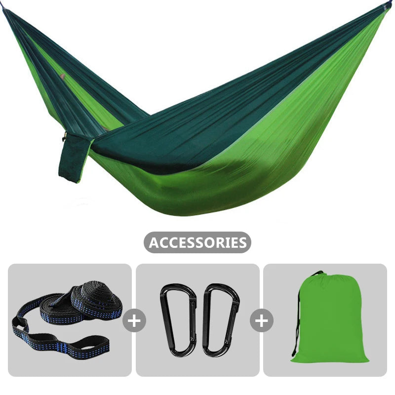 Camping Hammock 260x140cm Double Portable Hammock with 2 Tree Straps Lightweight Hammocks for Travel Beach Backyard Patio Hiking