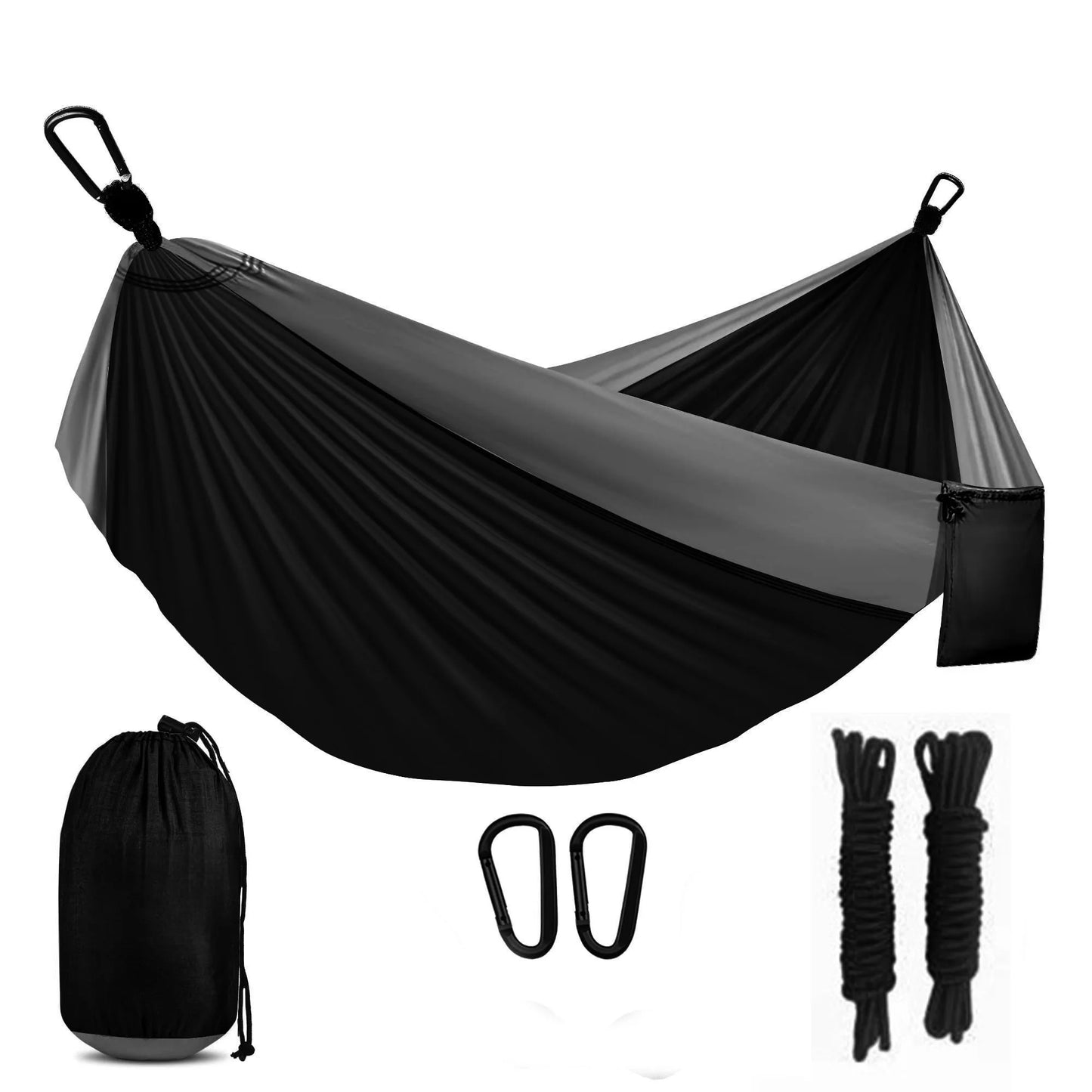 [Portable Hammock] Lightweight Double and Single Portable Hammock | Nylon Parachute Hammock with 2 Tree Straps