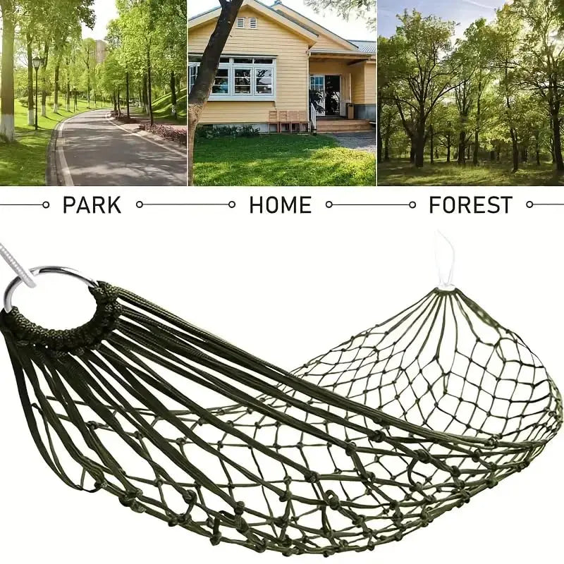 Outdoor Sport Hammock Army Green Net Mesh Nylon Sleeping Bed,Travel Hammock,Camping Hammock