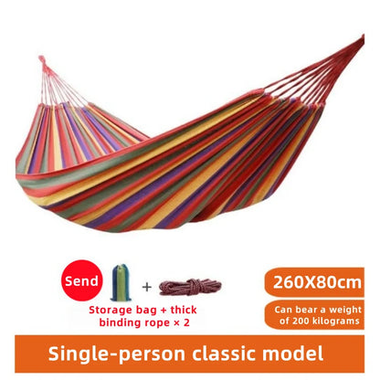 Outdoor canvas hammock / Outdoor/Indoor Rope Double-Hang Bed - Suitable for camping, leisure, beach, and beach relaxation use