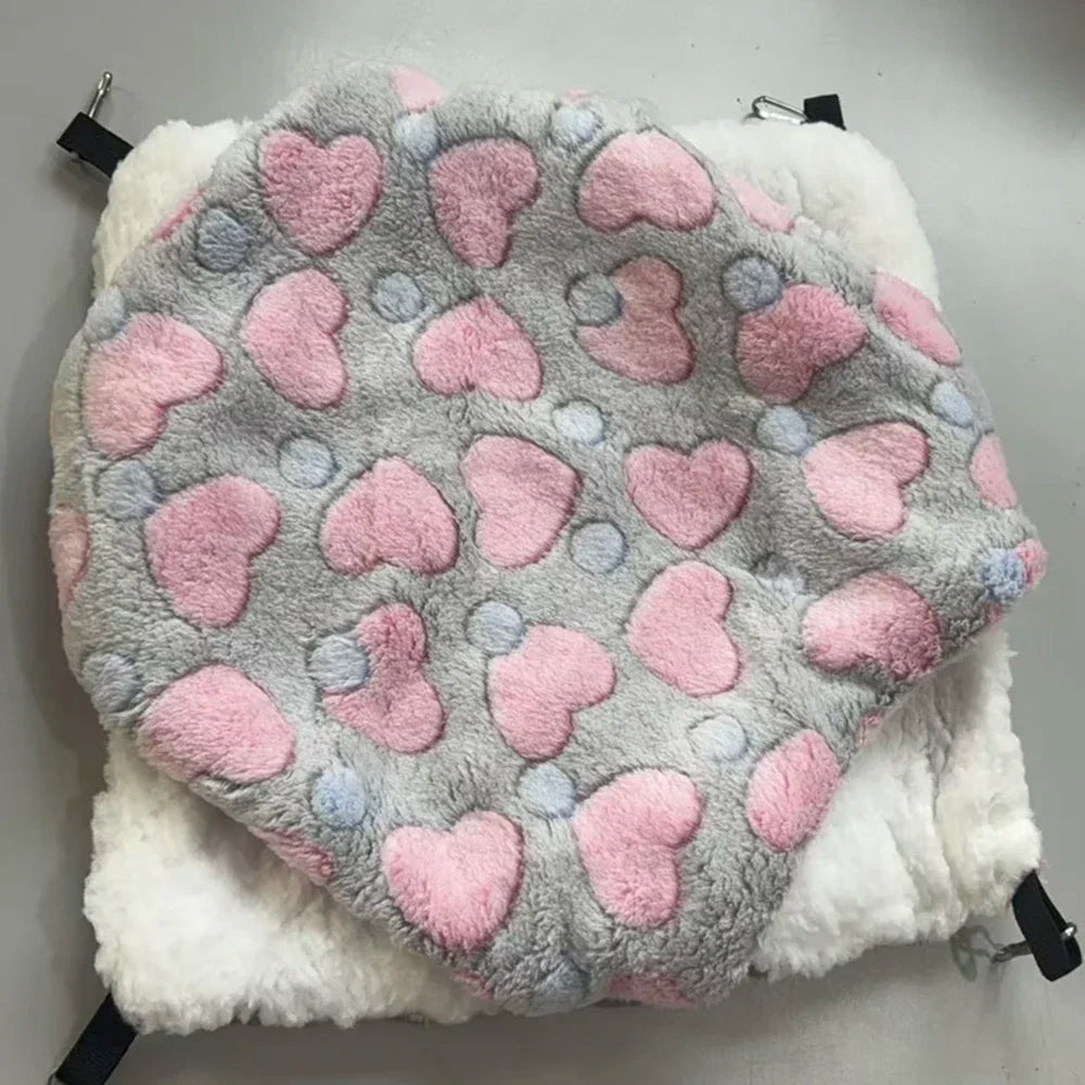 Hamster Hammock Small Pet Hanging Bed Double Warm Thickened Honeybug Flying Squirrel Guinea Pig Hammock Pet Cage Accessories
