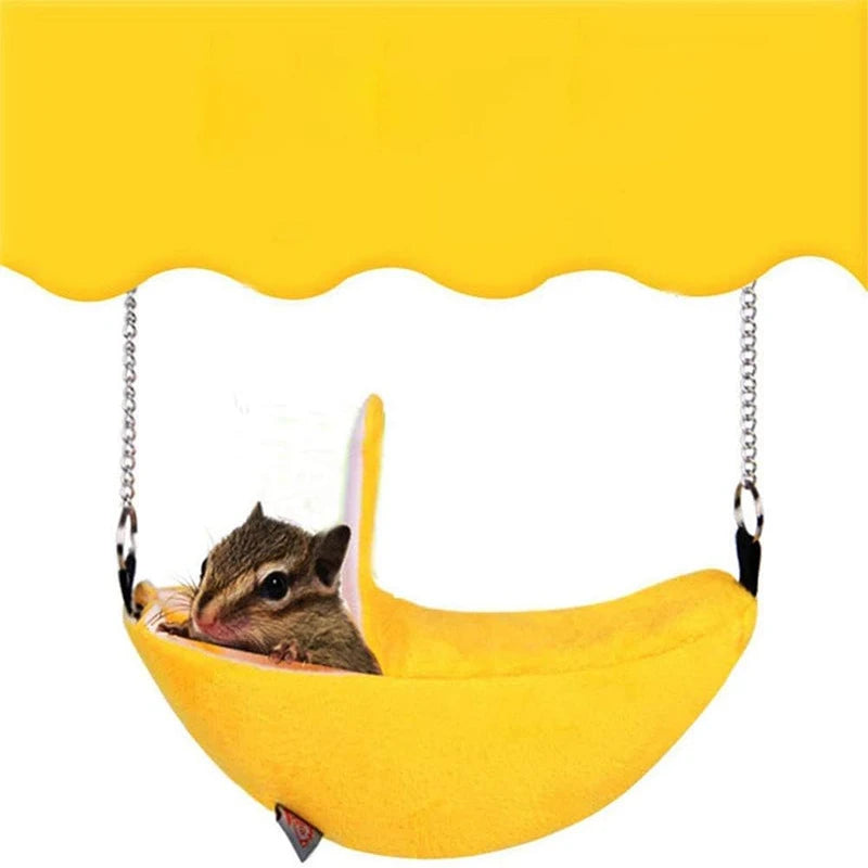 Hamster Hang House Hammock Banana Design Small Animal Cotton Cage Sleeping Nest for Small Pet Bed Small Hamster Toy Cage Swing