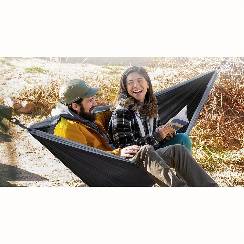 [Portable Hammock] Lightweight Double and Single Portable Hammock | Nylon Parachute Hammock with 2 Tree Straps