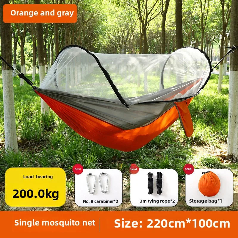 Nylon Spun Hammock Ultra-light Nylon Parachute Color Matching Single Double Outdoor Hammock Camping Cross-border Camping Swing