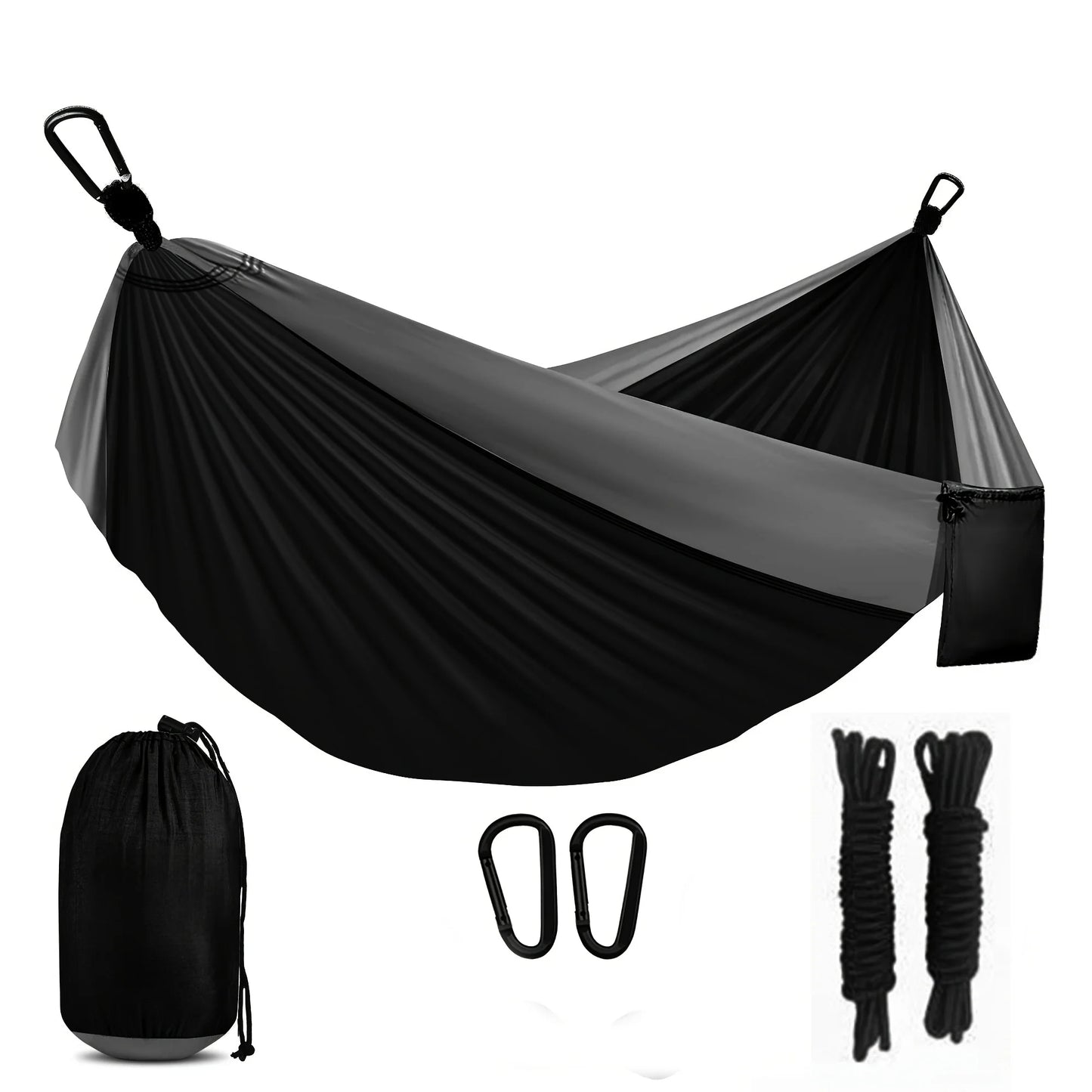[Portable Hammock] Lightweight Double and Single Portable Hammock | Nylon Parachute Hammock with 2 Tree Straps