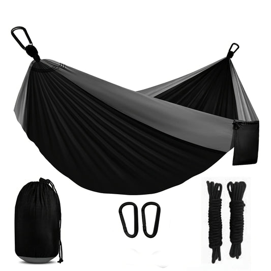 [Portable Hammock] Lightweight Double and Single Portable Hammock | Nylon Parachute Hammock with 2 Tree Straps